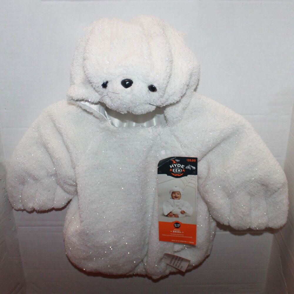 Hyde and EEK Plush Sparkle White Seal Costume Infant Size 12-18 Months